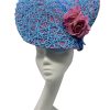 Showstopper headpiece in baby pink and baby blue.